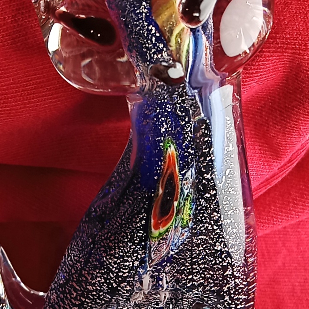 Murano Art Glass Cat Figurine. Beautiful Mixed Colors. Flawless Condition. - Picture 3 of 16